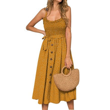 Load image into Gallery viewer, Boho Summer Sleeveless Polka Dot Beach Dress