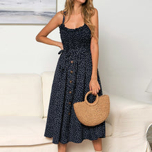 Load image into Gallery viewer, Boho Summer Sleeveless Polka Dot Beach Dress