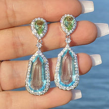 Load image into Gallery viewer, New Luxury Blue Green Color Geometry Earrings f