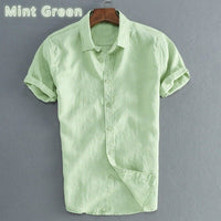 New Men Shirts Short Sleeves Male Clothing Brand Smart Casual