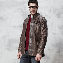 Load image into Gallery viewer, New Retro Winter Leather Overcoat Faux Leather