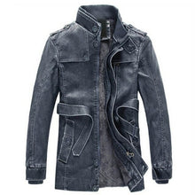 Load image into Gallery viewer, New Retro Winter Leather Overcoat Faux Leather