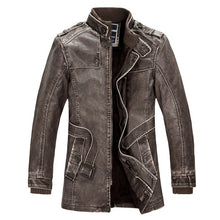 Load image into Gallery viewer, New Retro Winter Leather Overcoat Faux Leather