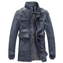 Load image into Gallery viewer, New Retro Winter Leather Overcoat Faux Leather
