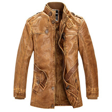 Load image into Gallery viewer, New Retro Winter Leather Overcoat Faux Leather