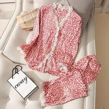 Load image into Gallery viewer, New Pajamas Set for Women Spring Summer Sexy Leopard Nightwear