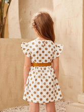 Load image into Gallery viewer, New Polka Dot Waist Fly Sleeve Family Matching Outfit Dress