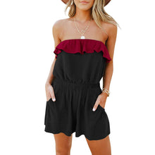 Load image into Gallery viewer, New Product Women Playsuits Halter Contrast Print Ruffle Hem - Sophornlilly