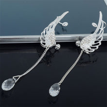 Load image into Gallery viewer, New Silver Plated Angel Wing Stylist Crystal Earrings Drop Dangle