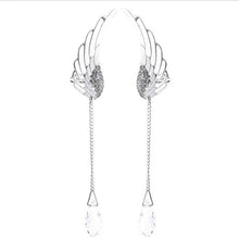 Load image into Gallery viewer, New Silver Plated Angel Wing Stylist Crystal Earrings Drop Dangle