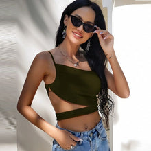 Load image into Gallery viewer, New Slim Solid Color Women Tops Cropped Vest Sexy Hollow Out - Sophornlilly