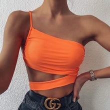 Load image into Gallery viewer, New Slim Solid Color Women Tops Cropped Vest Sexy Hollow Out - Sophornlilly