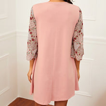 Load image into Gallery viewer, New Summer Floral Print 3/4 Sleeve Mini Sundress for Women Casual
