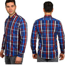 Load image into Gallery viewer, New Summer Men's Long Sleeve Shirt Plaid Beige Black Colors New