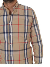 Load image into Gallery viewer, New Summer Men's Long Sleeve Shirt Plaid Beige Black Colors New