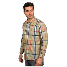 Load image into Gallery viewer, New Summer Men's Long Sleeve Shirt Plaid Beige Black Colors New