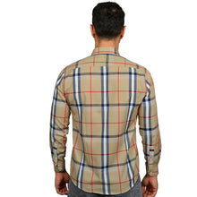 Load image into Gallery viewer, New Summer Men's Long Sleeve Shirt Plaid Beige Black Colors New
