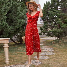 Load image into Gallery viewer, New Summer Polka Dot Print Long Dress Women Casual Ruffles
