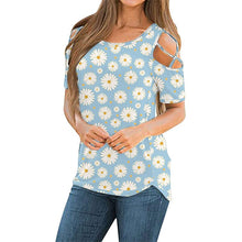 Load image into Gallery viewer, New Summer Women's Printed Floral Round Neck Short Sleeved Off