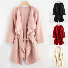 Load image into Gallery viewer, New Women Casual Collar Pocket Front Wrap Coat Jacket Outwear