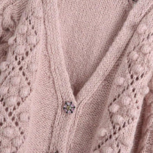 Load image into Gallery viewer, New Women Pink Knit Cardigan Sweater Long Sleeves Gem Buttons - Sophornlilly