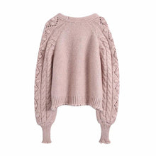 Load image into Gallery viewer, New Women Pink Knit Cardigan Sweater Long Sleeves Gem Buttons - Sophornlilly