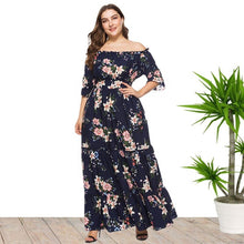 Load image into Gallery viewer, Women Dress Autumn Floral Mid Sleeve Large