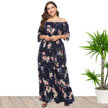 Load image into Gallery viewer, Women Dress Autumn Floral Mid Sleeve Large