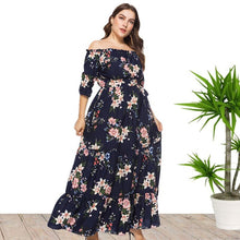 Load image into Gallery viewer, Women Dress Autumn Floral Mid Sleeve Large