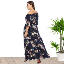 Load image into Gallery viewer, Women Dress Autumn Floral Mid Sleeve Large