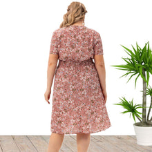 Load image into Gallery viewer, New Women Plus size Dress Floral Short Sleeve