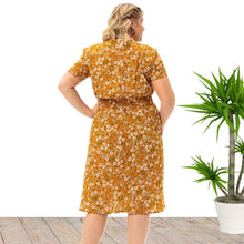 Load image into Gallery viewer, New Women Plus size Dress Floral Short Sleeve