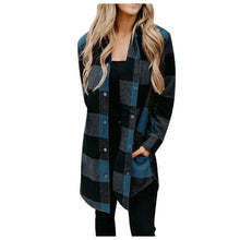 Load image into Gallery viewer, New Women‘s New Jacket Long Sleeve Plaid Print Button Open Front