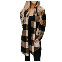 Load image into Gallery viewer, New Women‘s New Jacket Long Sleeve Plaid Print Button Open Front