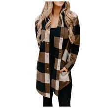 Load image into Gallery viewer, New Women‘s New Jacket Long Sleeve Plaid Print Button Open Front