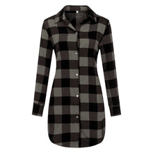 Load image into Gallery viewer, New Women‘s New Jacket Long Sleeve Plaid Print Button Open Front