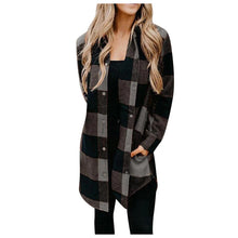 Load image into Gallery viewer, New Women‘s New Jacket Long Sleeve Plaid Print Button Open Front