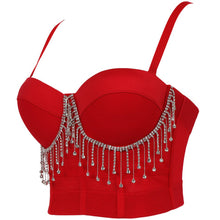 Load image into Gallery viewer, New Women's Sexy Beaded Tassel Tube Top Bodycon Suspender Top