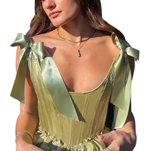 Load image into Gallery viewer, Sexy Crop Tank Tops Cute Solid Color Bow Tie Strap - Sophornlilly