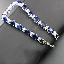 Load image into Gallery viewer, New arrival Bracelets For women Blue Cubic Zirconia Silver Color