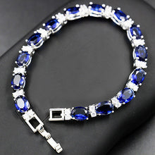 Load image into Gallery viewer, New arrival Bracelets For women Blue Cubic Zirconia Silver Color