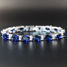 Load image into Gallery viewer, New arrival Bracelets For women Blue Cubic Zirconia Silver Color