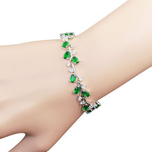 Load image into Gallery viewer, New arrival Bracelets For women Green Cubic Zirconia Silver Color