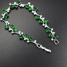 Load image into Gallery viewer, New arrival Bracelets For women Green Cubic Zirconia Silver Color