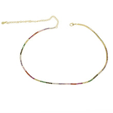 Load image into Gallery viewer, New arrived gold color necklace with rainbow cz tennis chain
