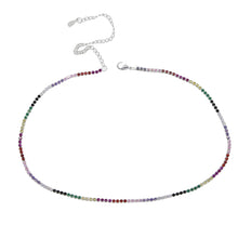 Load image into Gallery viewer, New arrived gold color necklace with rainbow cz tennis chain
