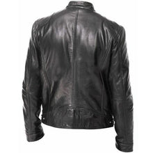 Load image into Gallery viewer, Casual male fashion collar thin leather jacket
