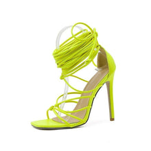 Load image into Gallery viewer, New summer female gladiator knee high open toe lace cross strap - Sophornlilly