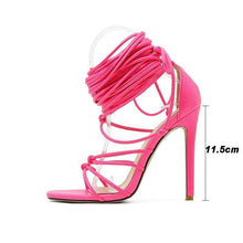 Load image into Gallery viewer, New summer female gladiator knee high open toe lace cross strap - Sophornlilly