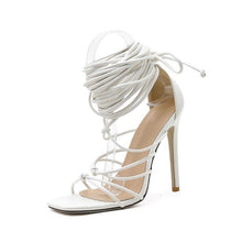Load image into Gallery viewer, New summer female gladiator knee high open toe lace cross strap - Sophornlilly